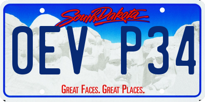 SD license plate 0EVP34