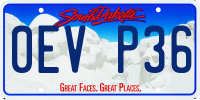 SD license plate 0EVP36