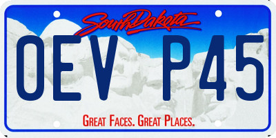 SD license plate 0EVP45