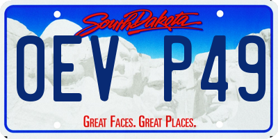 SD license plate 0EVP49