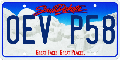 SD license plate 0EVP58