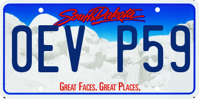 SD license plate 0EVP59