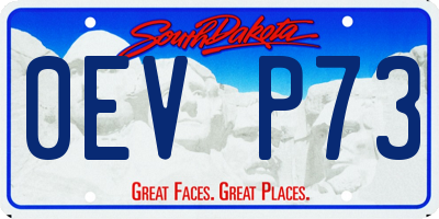 SD license plate 0EVP73