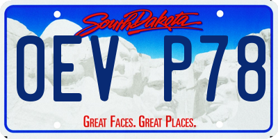 SD license plate 0EVP78