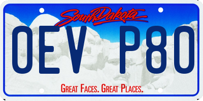SD license plate 0EVP80