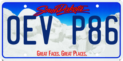 SD license plate 0EVP86