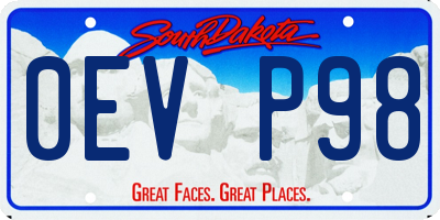 SD license plate 0EVP98