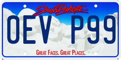 SD license plate 0EVP99
