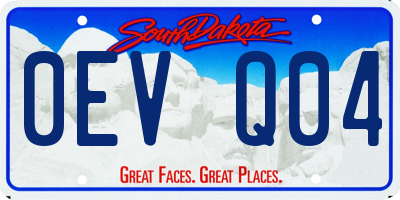 SD license plate 0EVQ04
