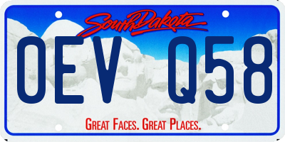 SD license plate 0EVQ58
