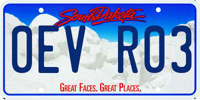 SD license plate 0EVR03