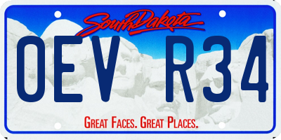 SD license plate 0EVR34