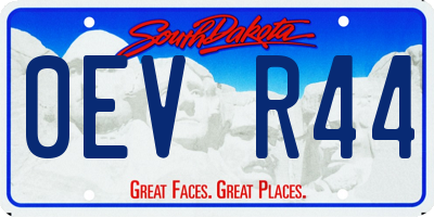 SD license plate 0EVR44