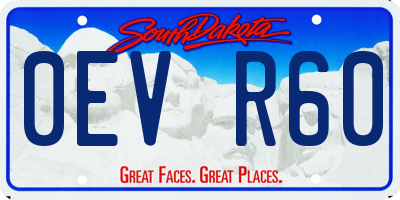 SD license plate 0EVR60