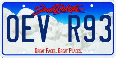 SD license plate 0EVR93