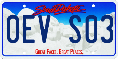 SD license plate 0EVS03