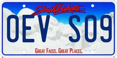 SD license plate 0EVS09