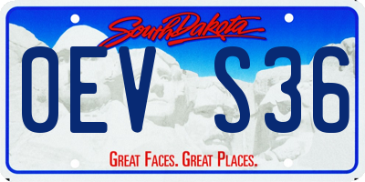 SD license plate 0EVS36