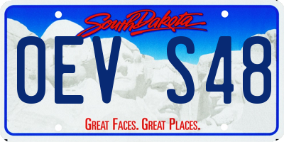 SD license plate 0EVS48