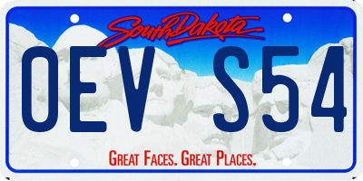 SD license plate 0EVS54