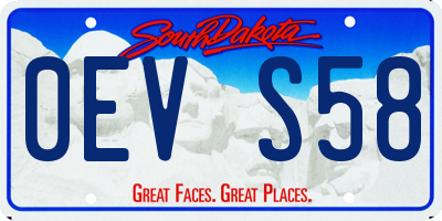 SD license plate 0EVS58