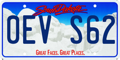 SD license plate 0EVS62