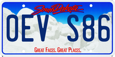 SD license plate 0EVS86