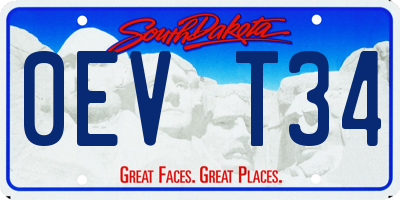 SD license plate 0EVT34