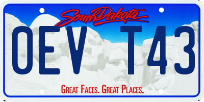 SD license plate 0EVT43