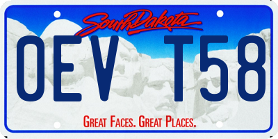 SD license plate 0EVT58