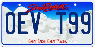 SD license plate 0EVT99