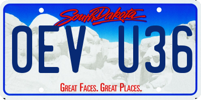 SD license plate 0EVU36