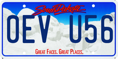 SD license plate 0EVU56