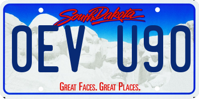 SD license plate 0EVU90