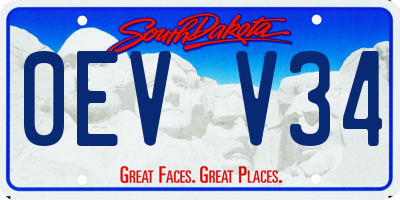 SD license plate 0EVV34