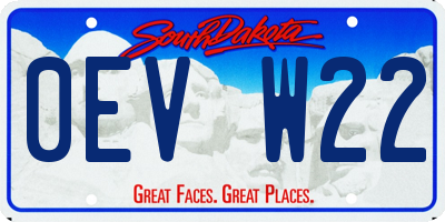 SD license plate 0EVW22