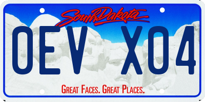 SD license plate 0EVX04
