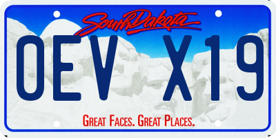 SD license plate 0EVX19