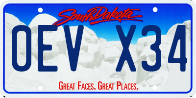 SD license plate 0EVX34