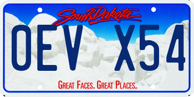 SD license plate 0EVX54