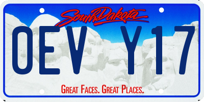 SD license plate 0EVY17