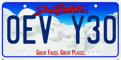 SD license plate 0EVY30