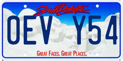 SD license plate 0EVY54