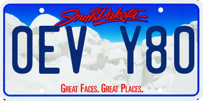 SD license plate 0EVY80