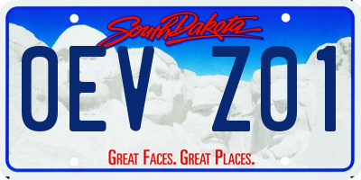SD license plate 0EVZ01
