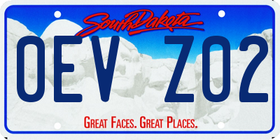 SD license plate 0EVZ02