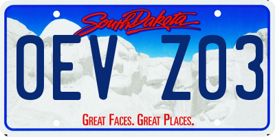 SD license plate 0EVZ03