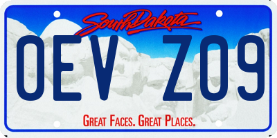 SD license plate 0EVZ09