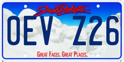SD license plate 0EVZ26