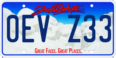 SD license plate 0EVZ33